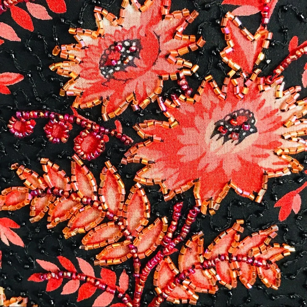 Silk Dress~Stunning & Beaded / Paradise..NY. / Host Pick - Picture 4 of 16